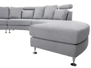 Curved Sofa 7 Seater ROTUNDE Fabric Light Grey_709299