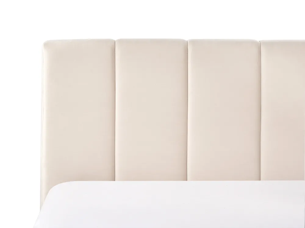Ottoman Bed DREUX Velvet Light Beige 160 x 200 cm (EU King Size)_1012272