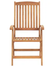 Set of 6 Garden Chairs with Cushions JAVA PREMIUM Acacia Wood Blue_1070811