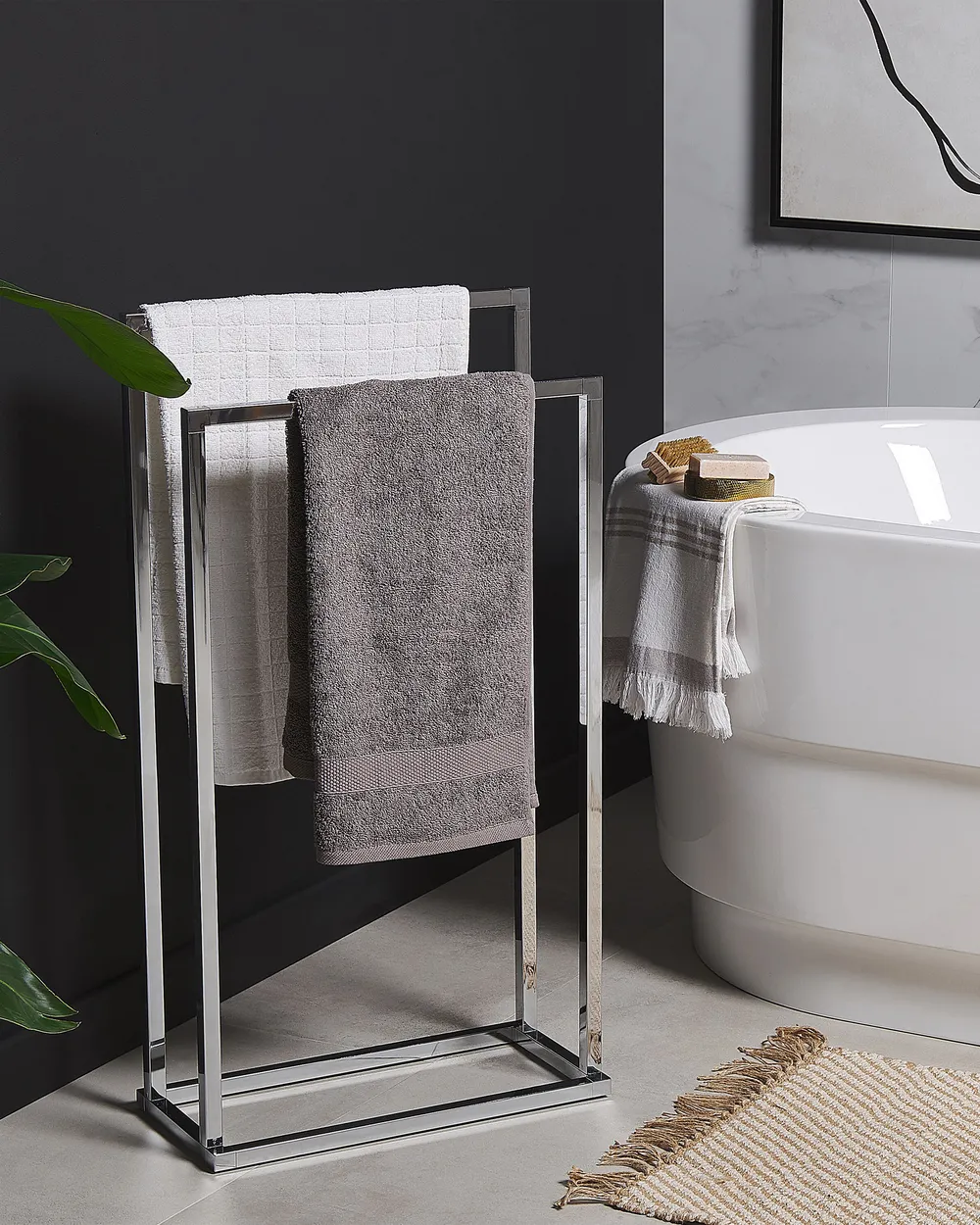 Towel Stand RECREO Metal Silver