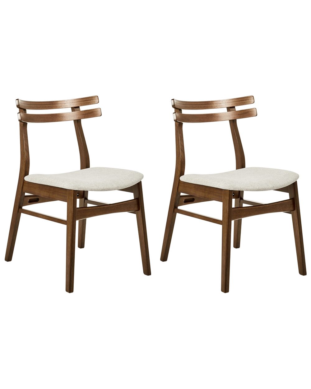 Sett med 2 spisestoler CYNTHIANA Heltre Brun/lys beige