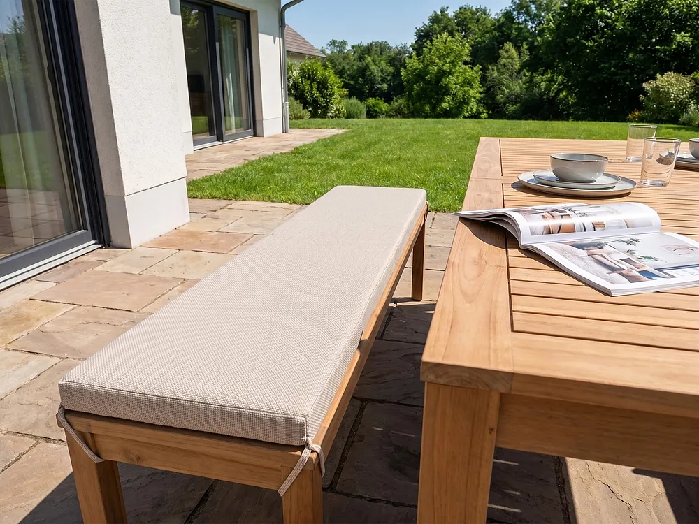 Sittdyna för bänk MONSANO 168 x 35 cm Beige
