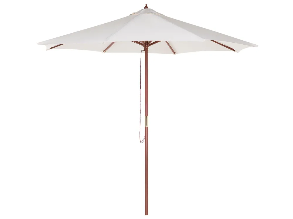 Garden Dining Set 6 Seater JAVA with Parasol (12 Options) Acacia Wood Light Brown_863849