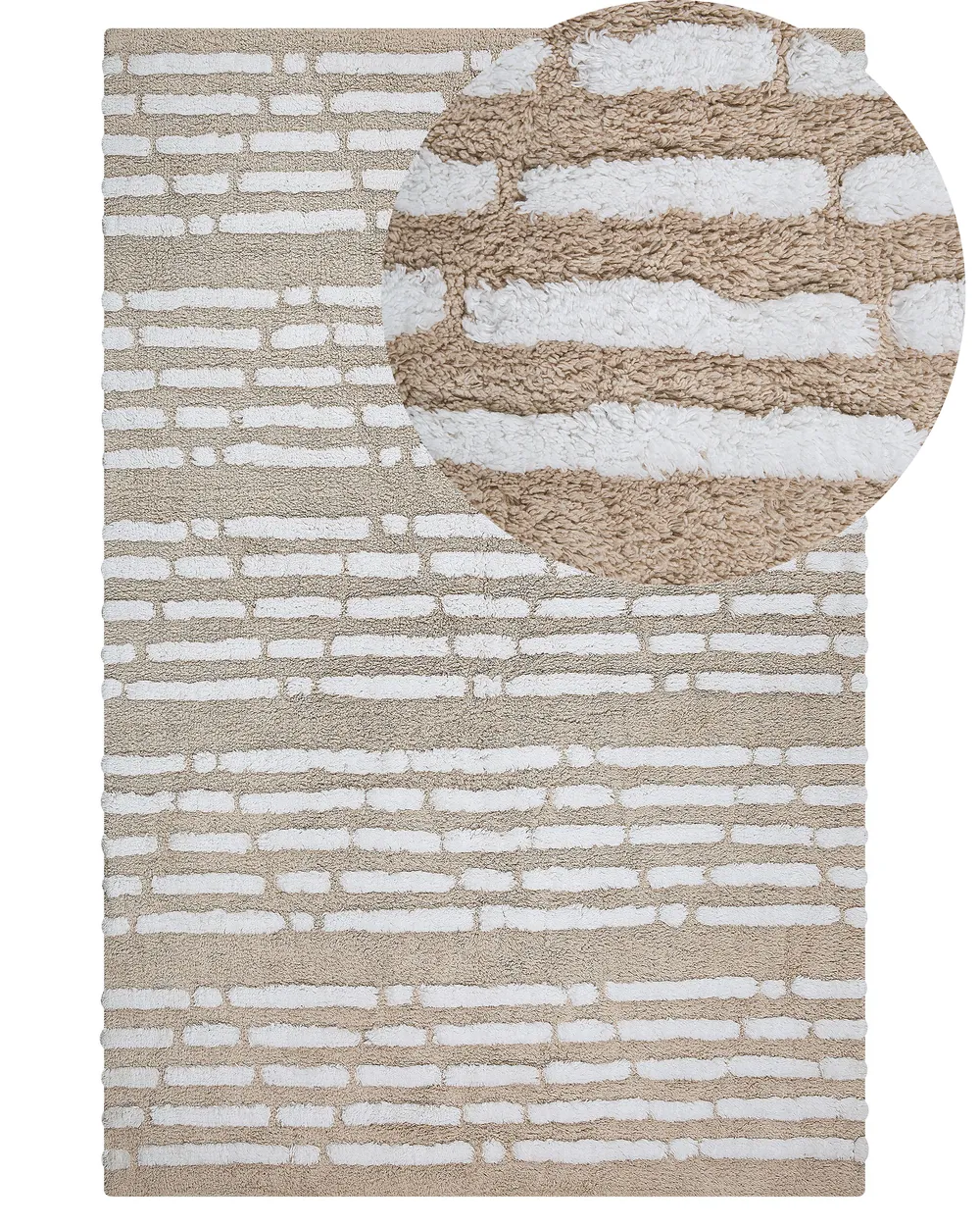 Rug AHIRLI Beige 120 x 180 cm Cotton