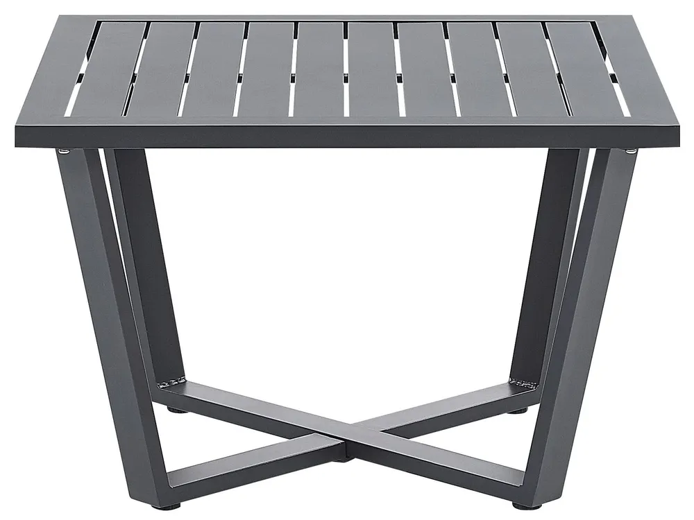 Garden Corner Sofa with Table 5 Seater VIZZINI Metal Grey_798490
