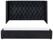 Ottoman Bed LUBBON Velvet Black 180 x 200 cm (EU Super King)_1044103