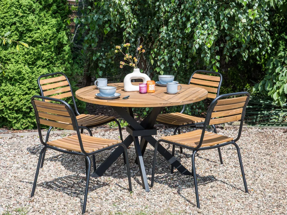 Garden Dining Table LISSONE 110 cm 110 cm Acacia Wood Brown