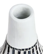 Decorative Vase OMBILIN 50 cm Ceramic White_849531