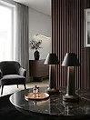 LED-pöytävalaisinsetti 2 kpl langaton JOANES himmennettävä Metalli Musta