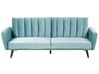 Sofa Bed 3 Seater VIMMERBY Velvet Light Blue