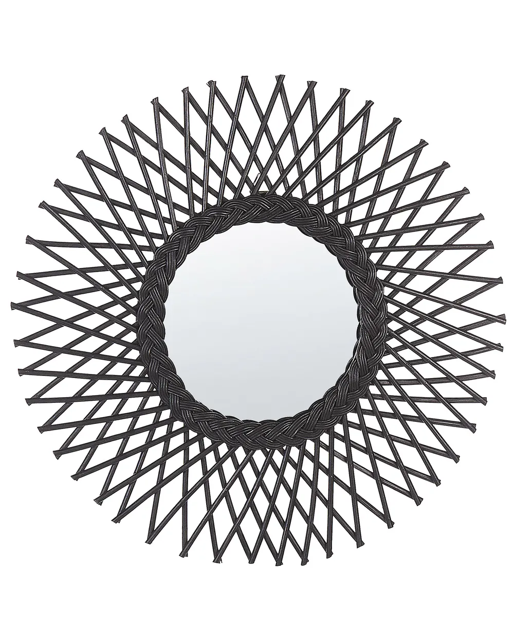 Wall Mirror TAGOLU 60 cm 60 cm Rattan Black