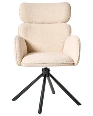 Matstol Vridbar ALENE Bouclé Ljusbeige_993226