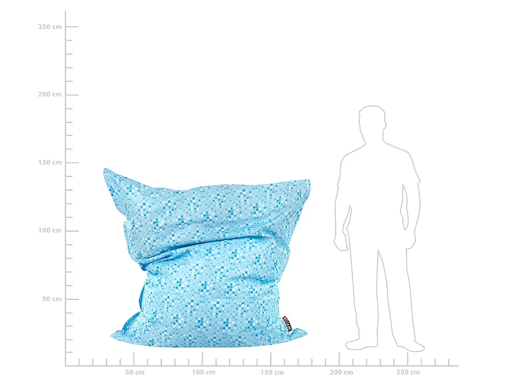Bean Bag Cover FUZZY 140 cm 180 cm Blue_1168832