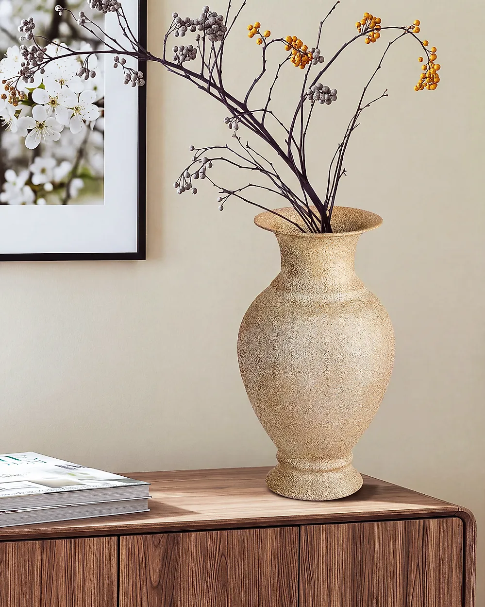 Blomvas CALCEOLUS 41 cm Metall Guld_1184924