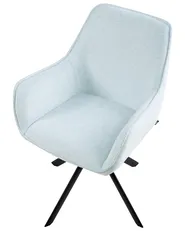 Dining Chair Swivel MORNAS Faux Linen Light Blue_1037097