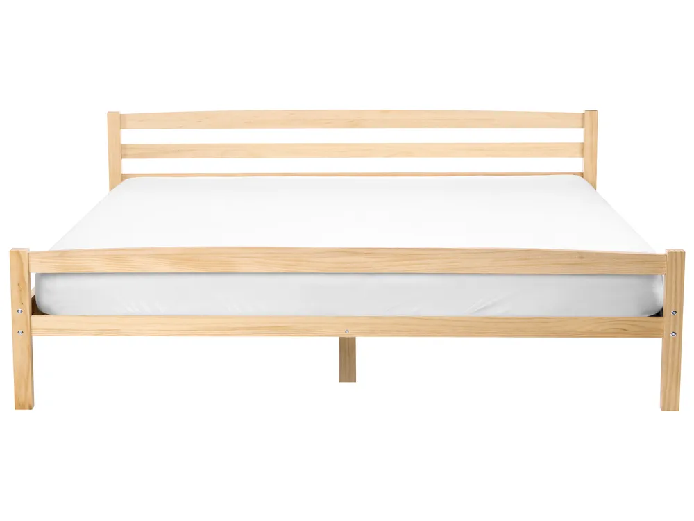 Bed Pine Wood ECHALLON 180 x 200 cm (EU Super King) Light Brown_1113269