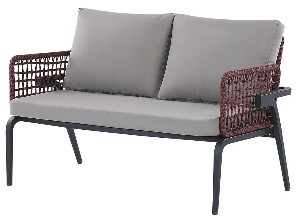 Garden Lounge Set with Table 4 Seater SCIACCA Metal Grey_825647