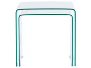 Set of 2 Side Tables KENDALL Tempered Glass Transparent_751269