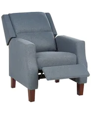 Recliner Chair EGERSUND with Footrest Fabric Dark Blue_896456