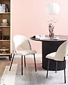 Ruokatuolisetti 2 kpl COVELO Sametti Vaaleanbeige