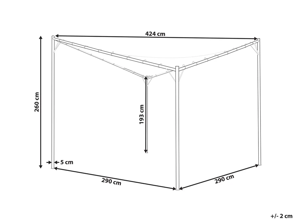 Paviljong AVENTINE 300 cm 300 cm Metall Mörkgrå_1054280