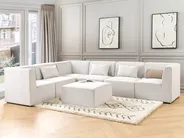 Ottoman LEMVIG Corduroy Off-White_876482