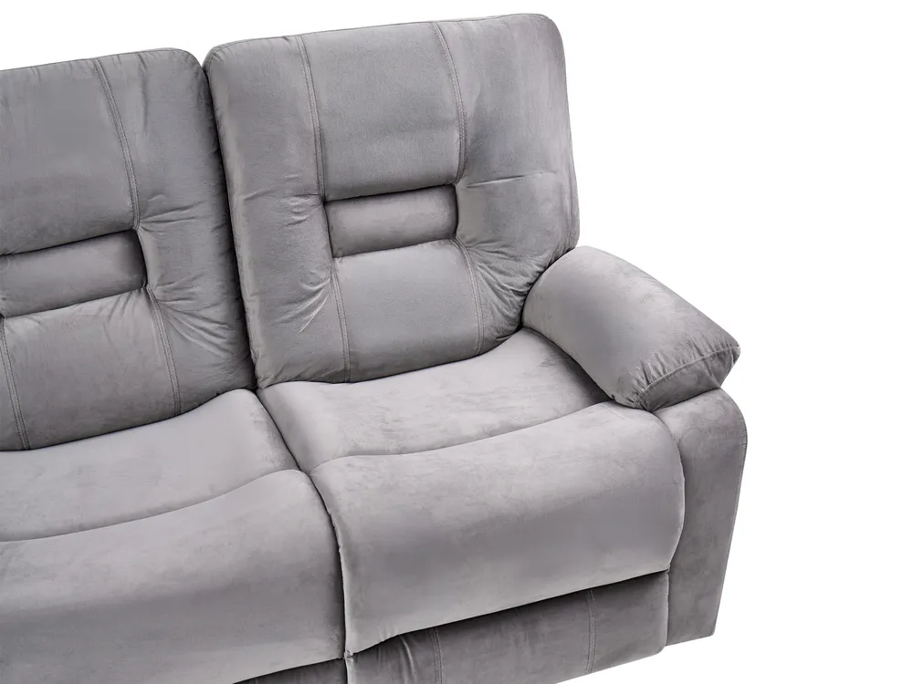 Electric Recliner Sofa 2 Seater BERGEN Velvet Grey_1080335