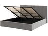 Ottoman Bed VION Velvet Grey 180 x 200 cm (EU Super King)