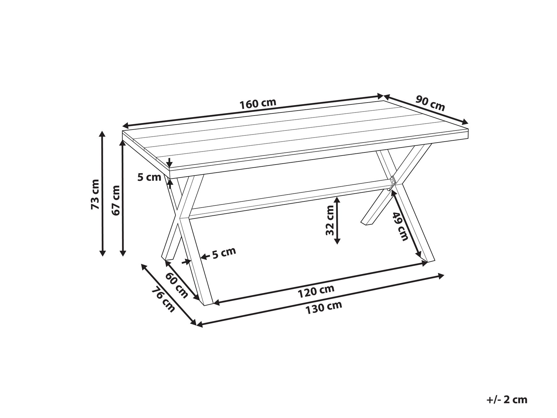 Garden Dining Table TIANO 160 cm 90 cm Metal Taupe_935890