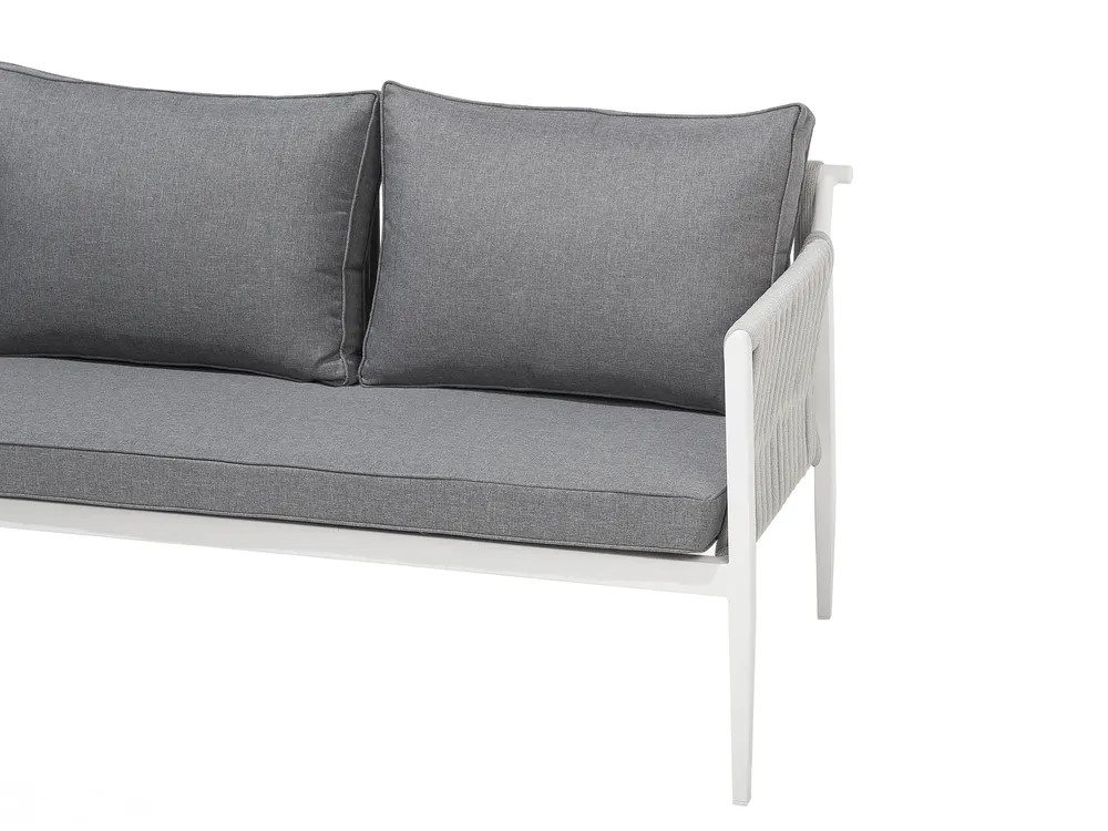 Garden Lounge Set with Table 4 Seater LATINA Metal Grey_702673
