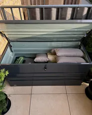 Säilytyslaatikko CEBROSA 132 cm 62 cm Metalli Grafiitinharmaa_1005420