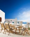 Set of 6 Garden Chairs with Cushions JAVA Acacia Wood Taupe