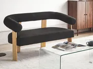 Sofa 2 Seater ILBRO Boucle Black/ Light Brown_984909