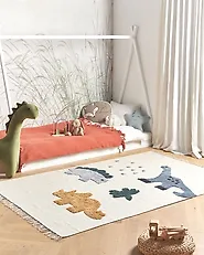 Kids Rug GHARTA Multicolour 140 x 200 cm Cotton_1183851