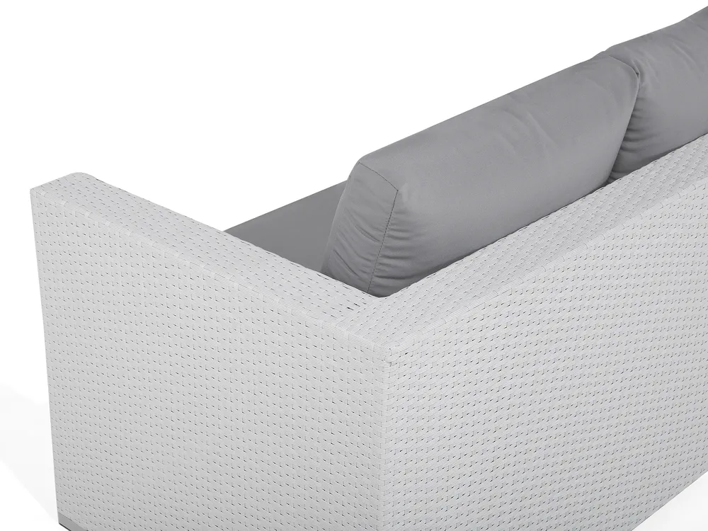 Ulkosohvaryhmä pöydällä 8-istuttava XXL modulaarinen Polyrottinki Valkoinen Oikea_705591