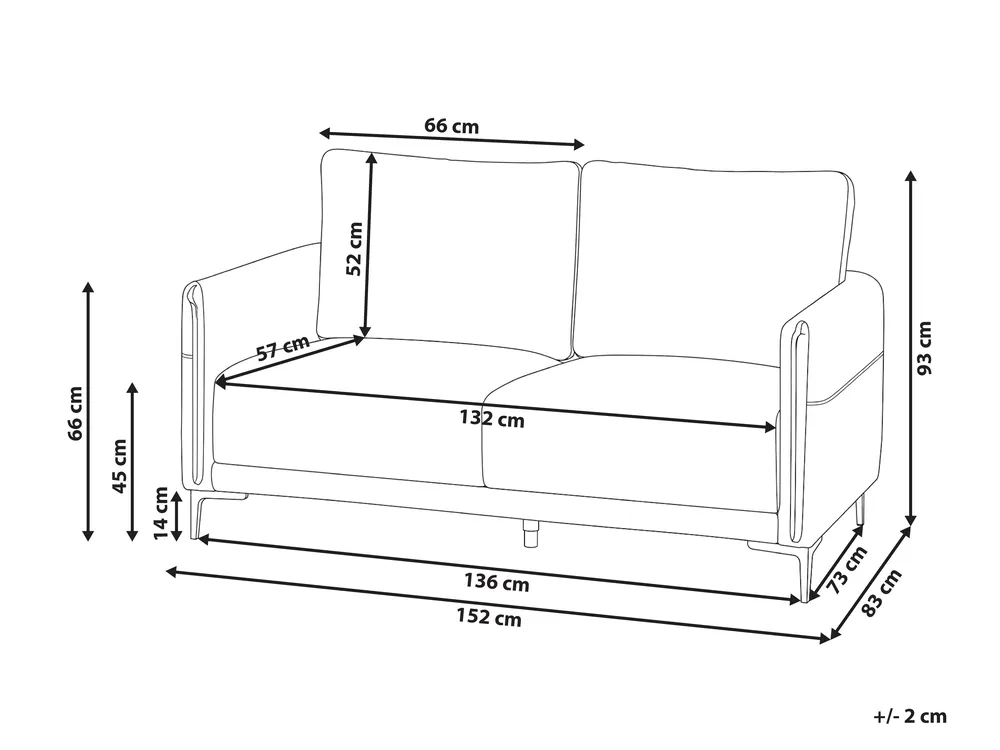 Soffa 2-sits CILENS Taupe_1120526
