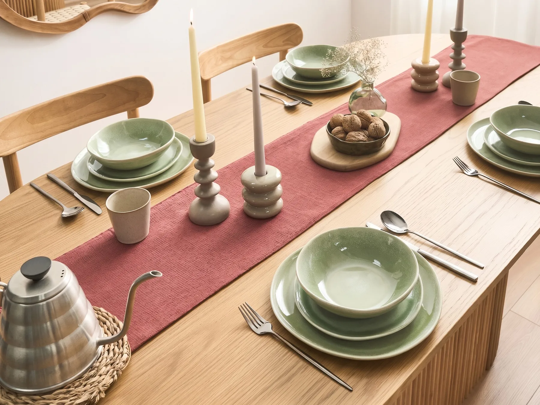 Set of 12 Dinnerware HOPS Stoneware Green_1060694