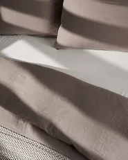 Duvet Cover Set SUMNER 150 x 200 cm Cotton Muslin Taupe_1060151