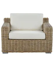Set of 2 Garden Armchairs ARDEA Rattan Light Brown_785376