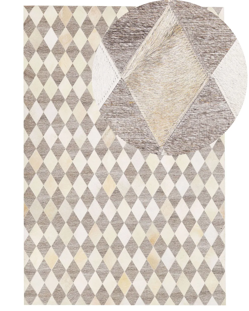 Rug SESLICE Beige 160 x 230 cm Leather