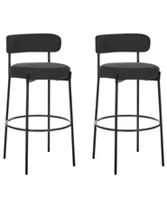 Set of 2 Bar Chairs ALLISON Boucle Black_913904