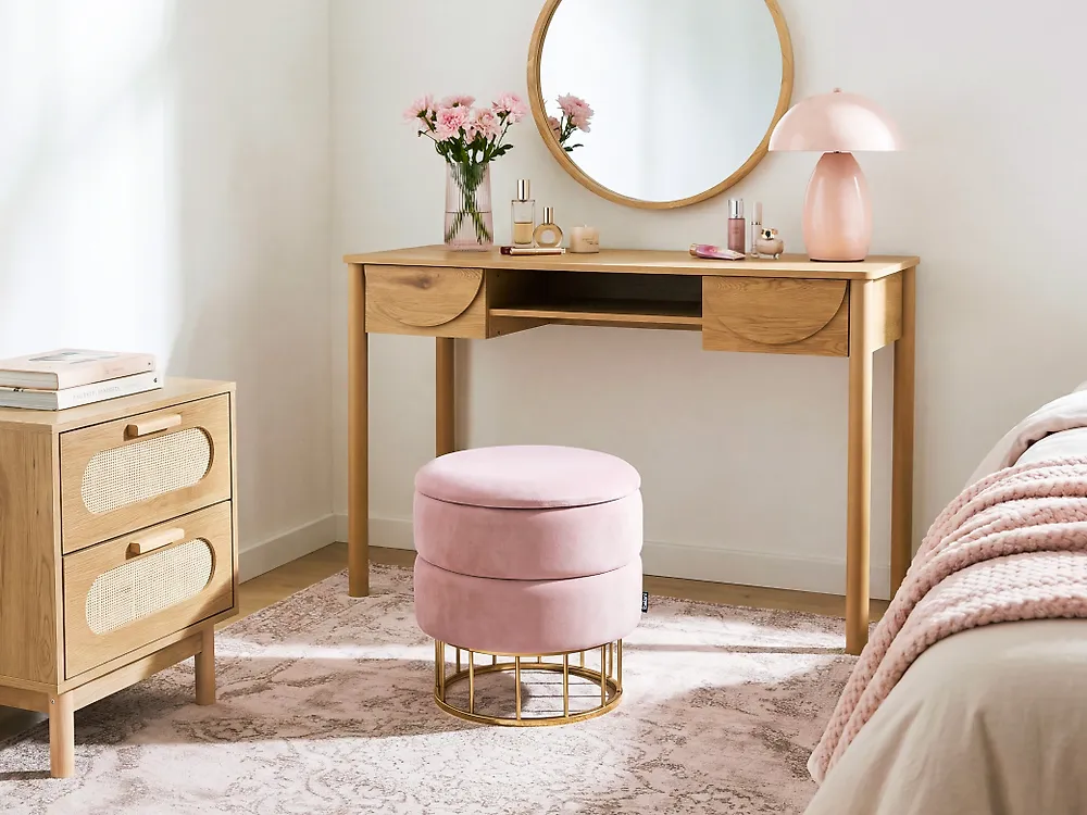 Storage Pouffe ELGIN Velvet Pink