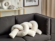 Set of 2 Decorative Cushions GLADIOLUS 172 x 14 cm Boucle Off-White Solid_1187911