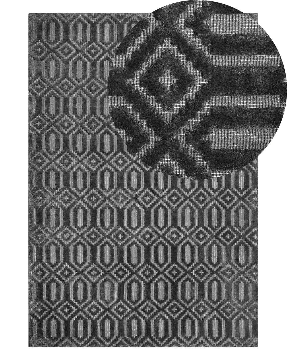 Rug ADATEPE Dark Grey 140 x 200 cm Viscose