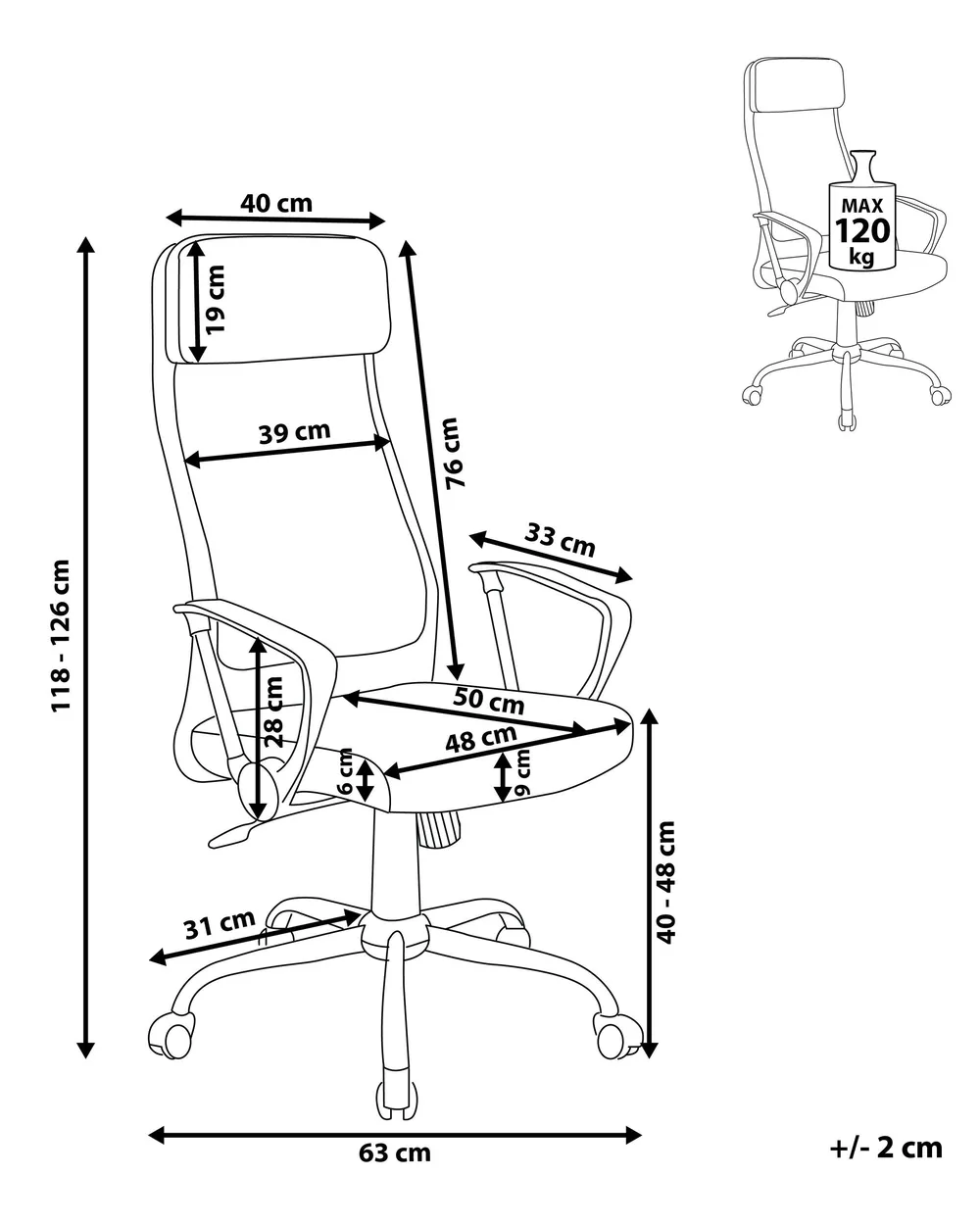 Office Chair PIONEER Faux Leather White_818135