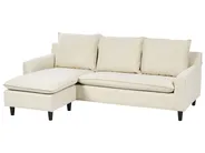 Corner Sofa 3 Seater ELVENES Fabric Light Beige Right Hand_878874