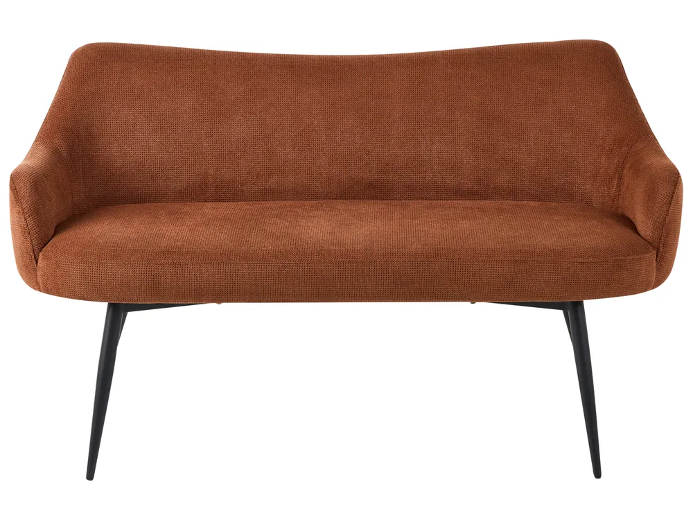Dining Bench 2 Seater ARENDAL Fabric Golden Brown
