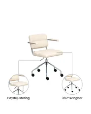 Kontorstol CANDOR Kunstskinn Off white_1071316