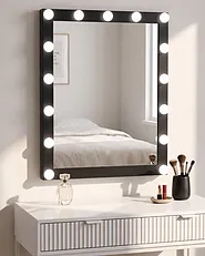 LED Bathroom Mirror ODENAS 50 cm 60 cm Black_1155731