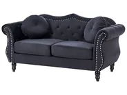 Sofa 2 Seater SKIEN Velvet Black_743258
